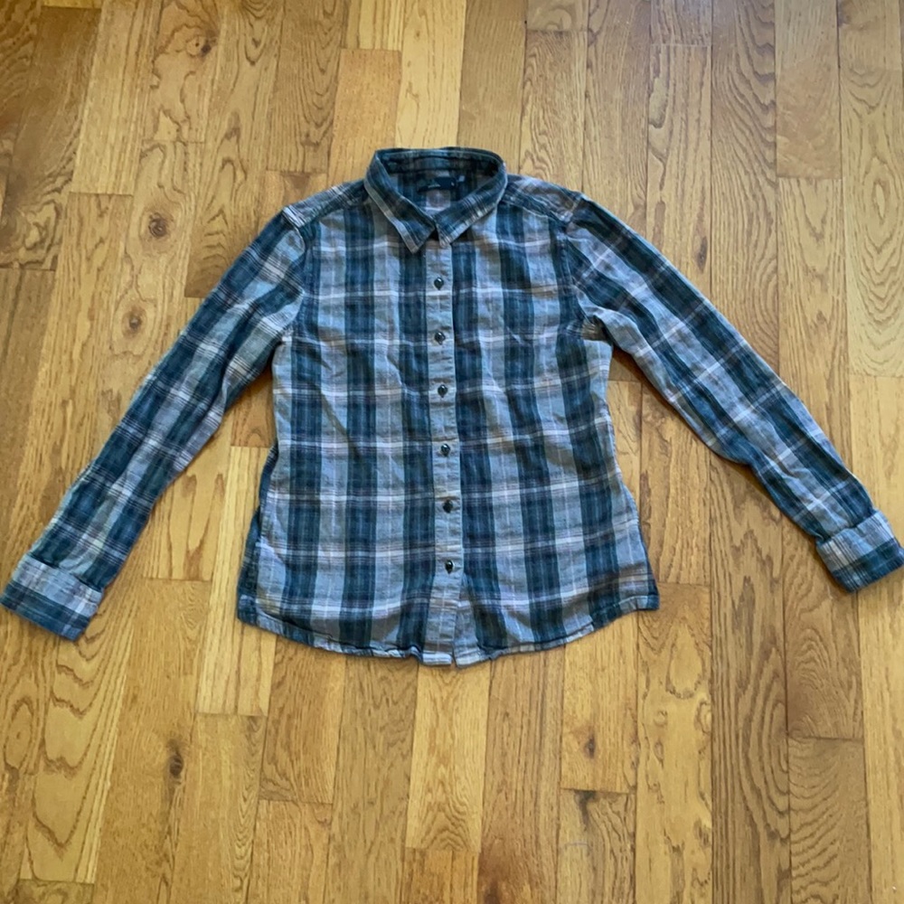 Prana Plaid Flannel Shirt Button Down M